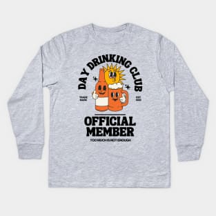 Day Drinking club, official member Kids Long Sleeve T-Shirt